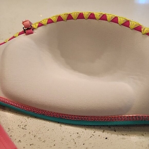 Op Padded Bikini Top XL Pink Push Up Wireless Swimwear - Picture 3 of 5